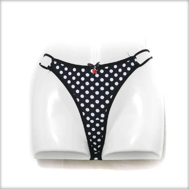 satin panties for women with a luxurious feelBlack & White Polka Dotted Bikini Panty