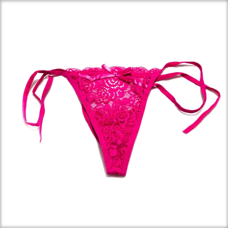 seamless printed panties for women with fashionLace Tie Pink Bikini Panty