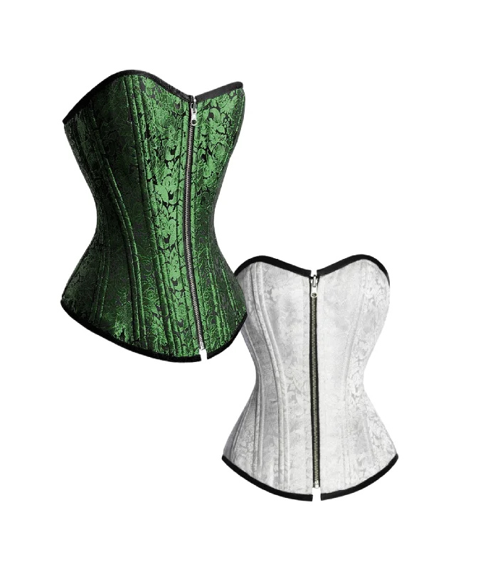 cosplay women bustiers and corsets costumesGreen /White Reversible Overbust Waist Training Corset