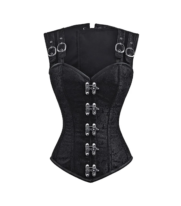 cosplay women bustiers and corsets costumesBlack Brocade Waist Reducing  Overbust Corsets