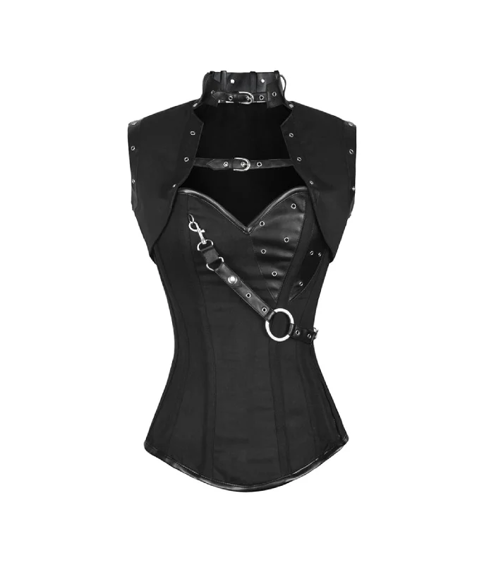 hypoallergenic women bustiers and corsetsBlack Cotton Overbust Corset