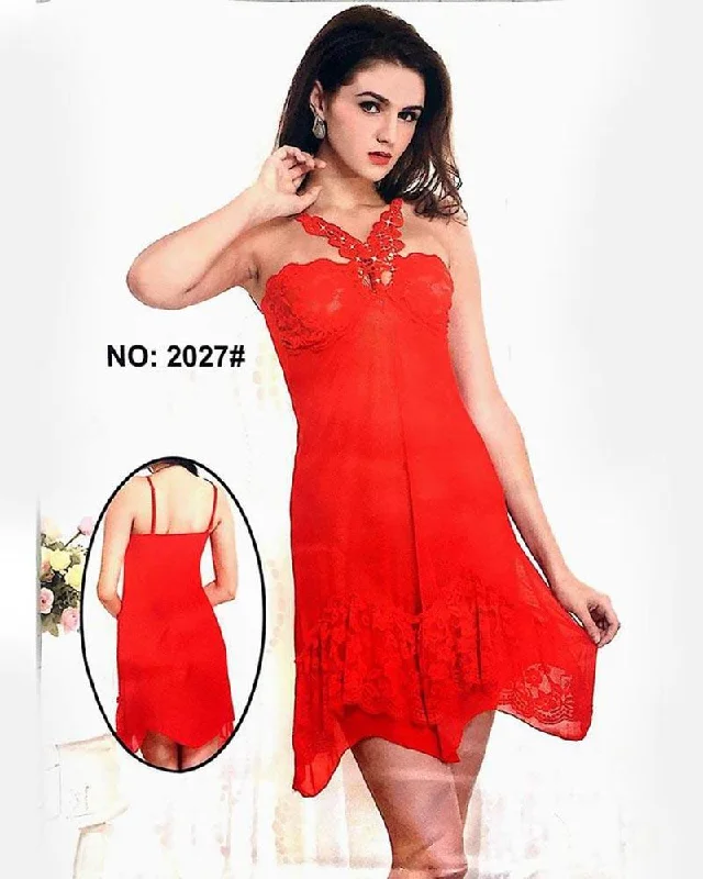 sheer women sexy lingerie layersButterfly Red Sexy Short Nighty - 2027