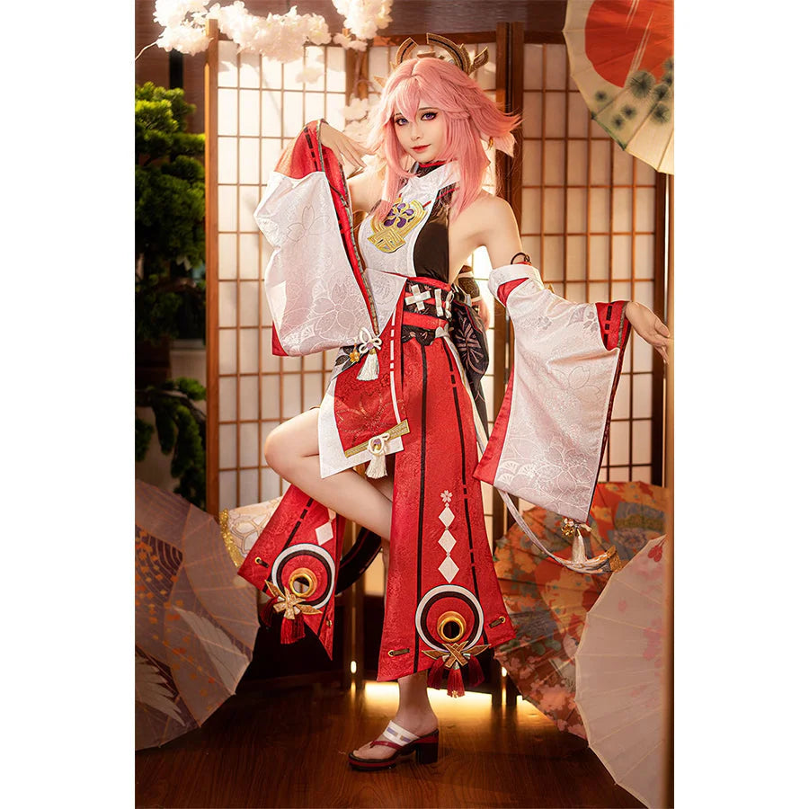 plus size women cosplay costumesGenshin Impact Guuji Yae Miko Cosplay Costume C02884 AAA