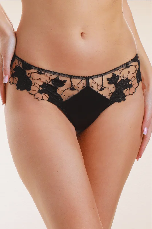 printed women briefs with floral patterns for a spring lookLa Dolce Vita Brazilian Black, Size M (UK 10)