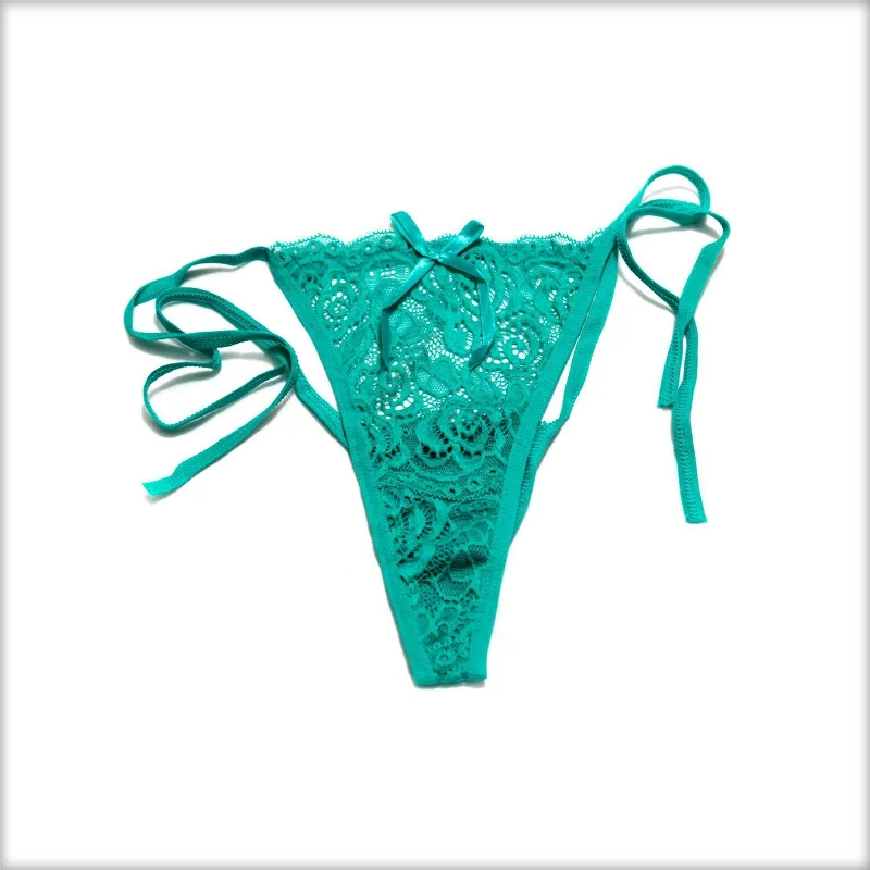 convertible panties for women with versatile useLace Tie Green Bikini Panty