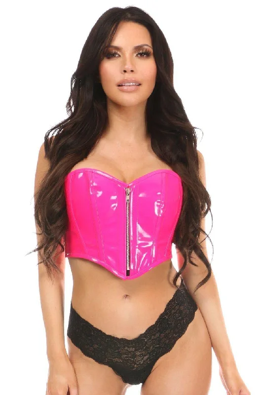 longline women bustiers and corsetsPlus Size Patent Bustier Top with Zipper