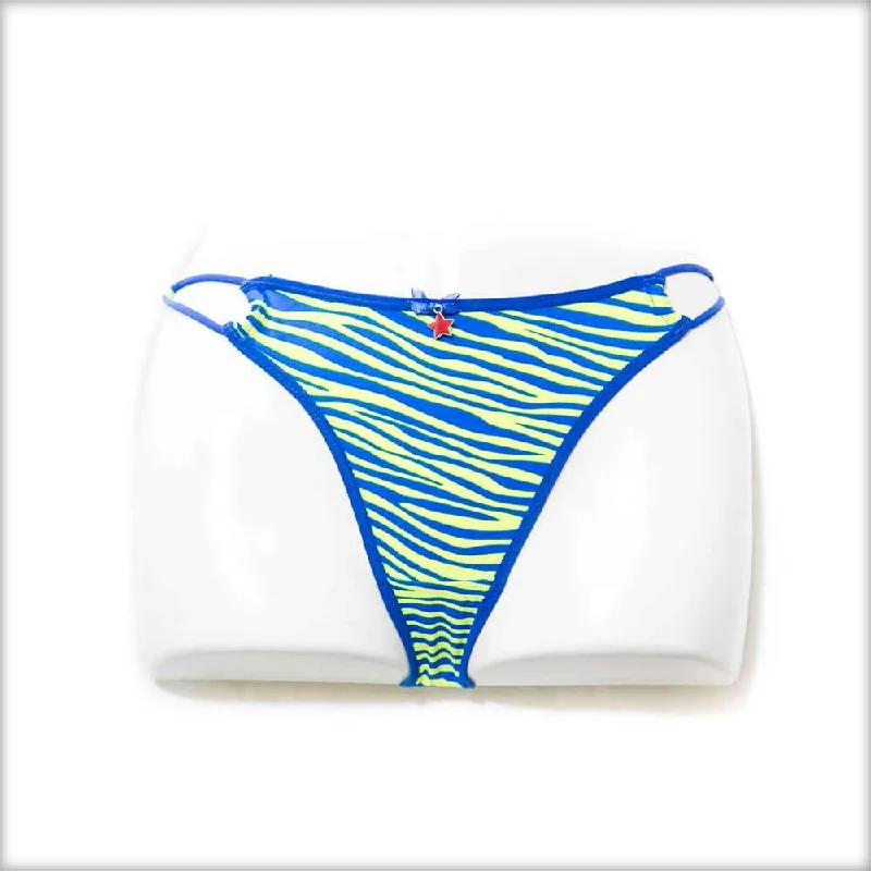 bamboo panties for women with natural softnessBlue Tiger Print Bikini Panty