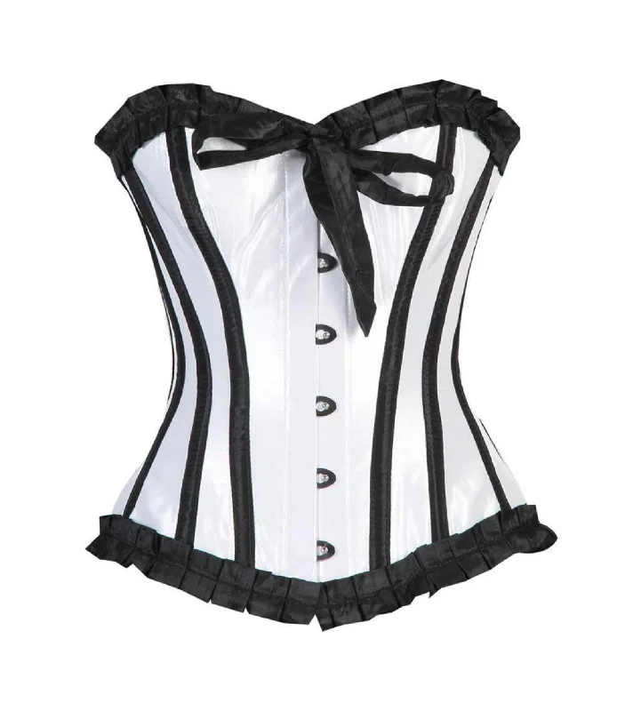 minimalist women bustiers and corsetsQuintella Black Satin Authentic Overbust Corset