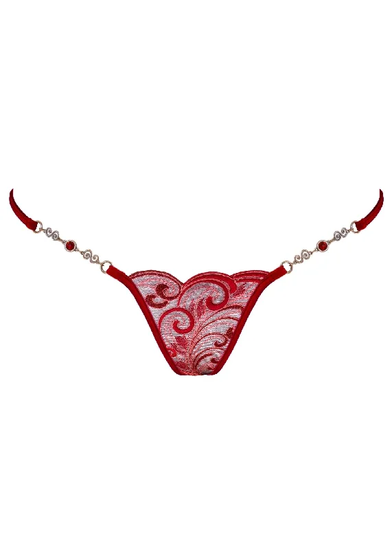 low - rise women thongs for a trendy and modern lookRed Love Luxury Mini G-String