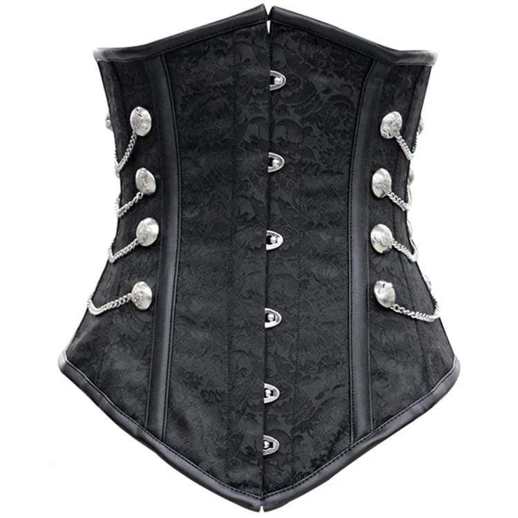 satin fabric women bustiers and corsetsWomen's Steampunk Multi-chain Underbust Corsets