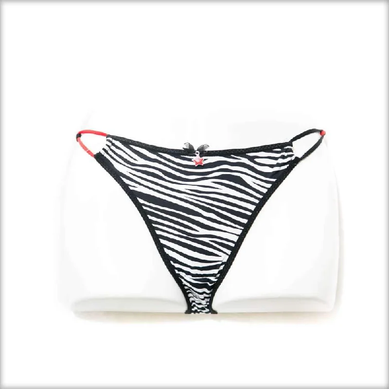 boyshort panties for women with full coverageBlack Tiger Print Bikini Panty