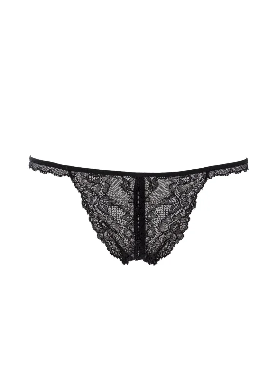 lace bikini panties for women with a glamorous lookLe Petit Secret Openable Naked Panty (Black)