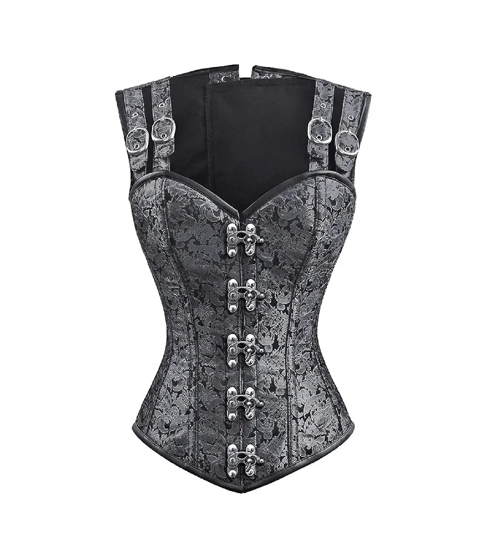 workout women bustiers and corsets supportSilver Brocade Waist Reducing  Overbust Corsets