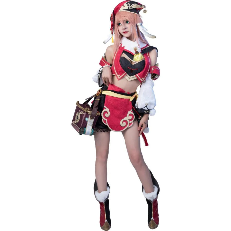 women custom - made cosplay costumesReady to Ship Game Genshin Impact Yanfei Cosplay Costume Jacquard Version C00480 AA