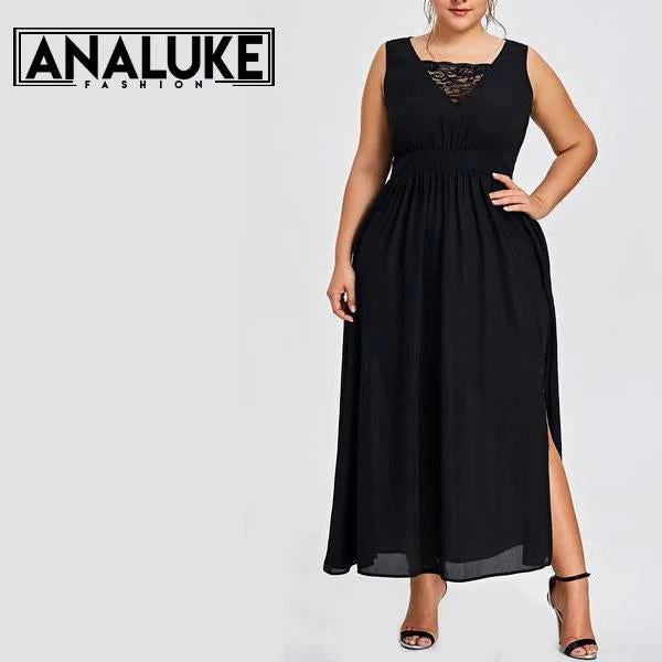 women sexy dresses with asymmetric hemlinesLuxurious Plus Size Maxi Dress