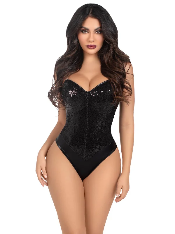 Mesh Bodysuits for a Bold and Edgy Fashion StatementSequin Bodysuit - Large - Black