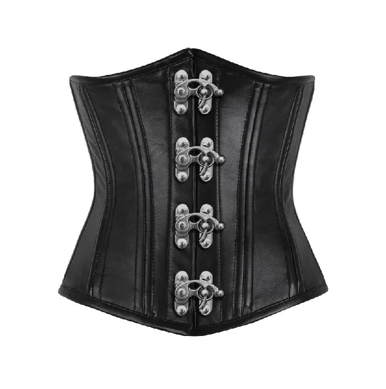 back lacing women bustiers and corsetsGenuine leather waist training underbust steel boned corset