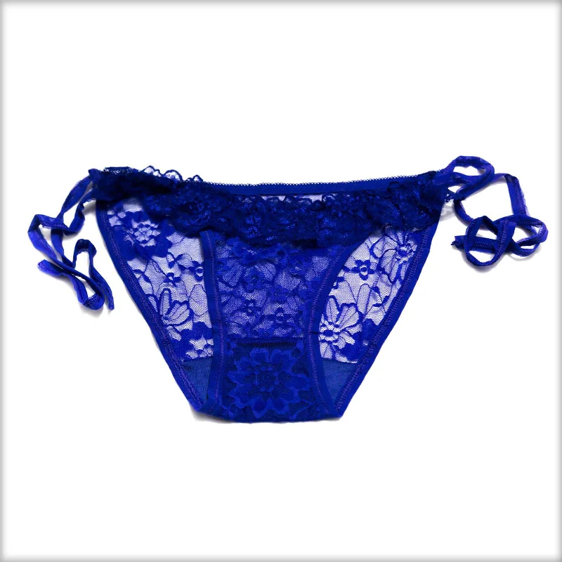 seamless satin panties for women with a smooth feelBikini Style Blue Net Panty