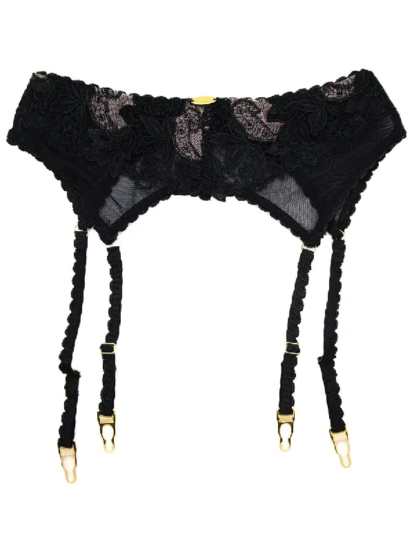 rhinestone embellished women gartersMalika Garter Belt - Black