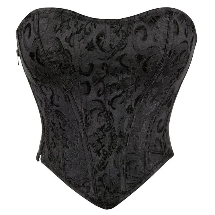 historical reenactment women bustiers and corsetsWomen's Gothic Strappy Floral Jacquard Overbust Corset