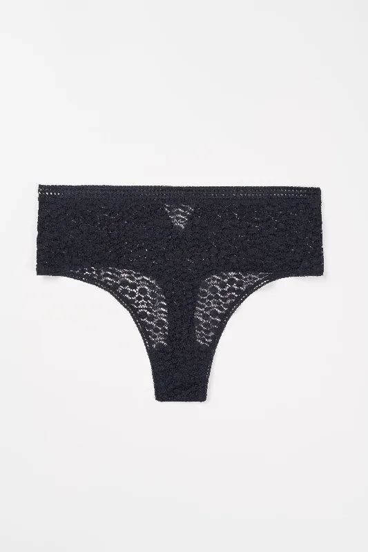 silk - lined women thongs for a touch of luxuryPebble High Rise Thong | Black