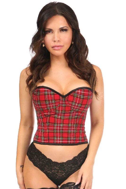 underbust corsets for women fashionPlaid Underwire Bustier