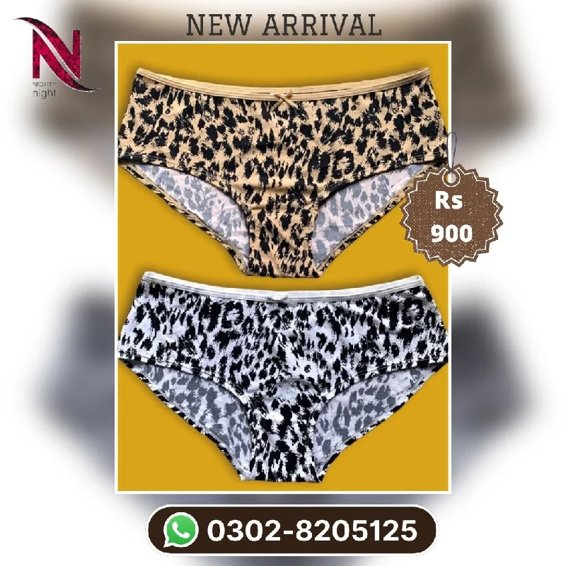 microfiber panties for women with softnessStretchable Cheetah Jersey Panty - Pack Of 2