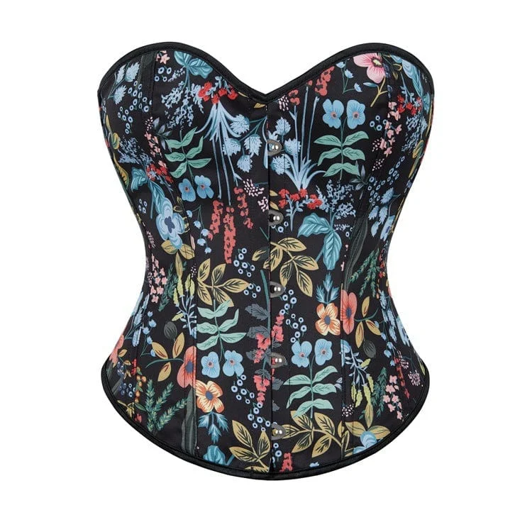 vintage women bustiers and corsets replicasWomen's Gothic Floral Printed Overbust Corset