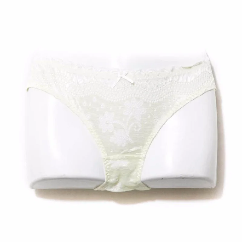 seamless satin panties for women with a smooth feelBridal Yellow Net Lace Cotton Panty 5480