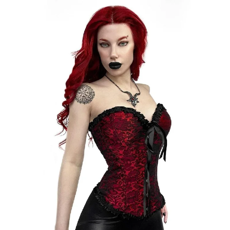 statement women bustiers and corsetsWomen's Gothic Ruffled Floral Lace Overbust Corset