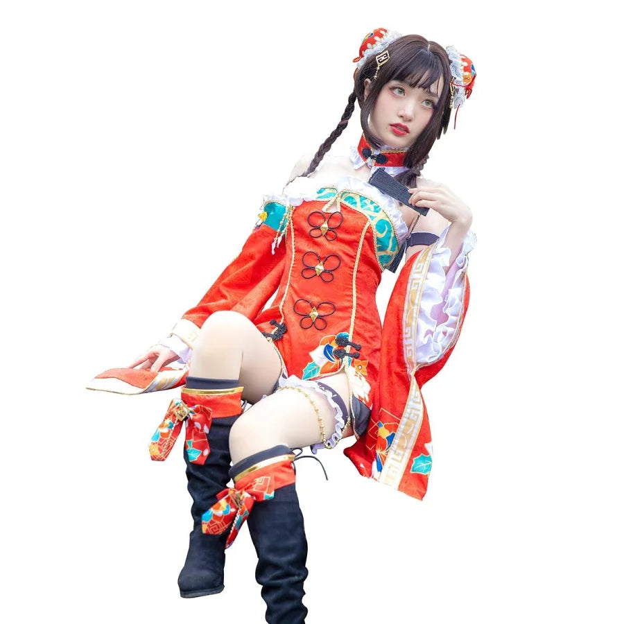 women cosplay costumes inspired by novelsLoveLive!Sunshine!! Aqours Kurosawa Dia Cosplay Costume Cheongsam Awakening Ver. mp005225