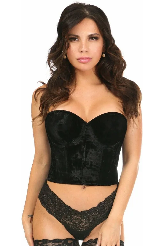 rhinestone embellished women bustiers and corsetsLavish Black Velvet Underwire Bustier