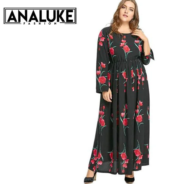 women sexy dresses with ruched bodicesPlus Size Tulip Floral Boho Maxi Dress