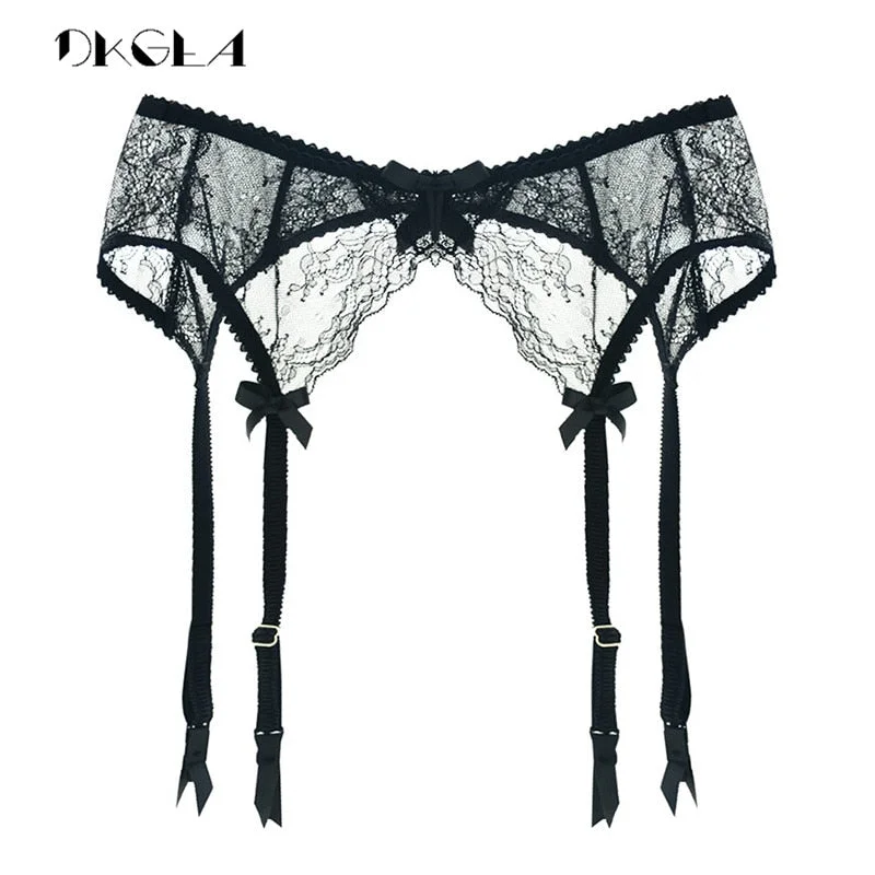 stretchy - material women gartersStocking Garters Lace Embroidery Ultrathin Stocking Suspender Belt White Temptation