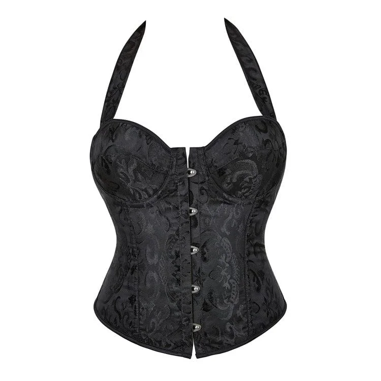 high - waisted women bustiers and corsetsWomen's Gothic Court Halterneck Overbust Corset