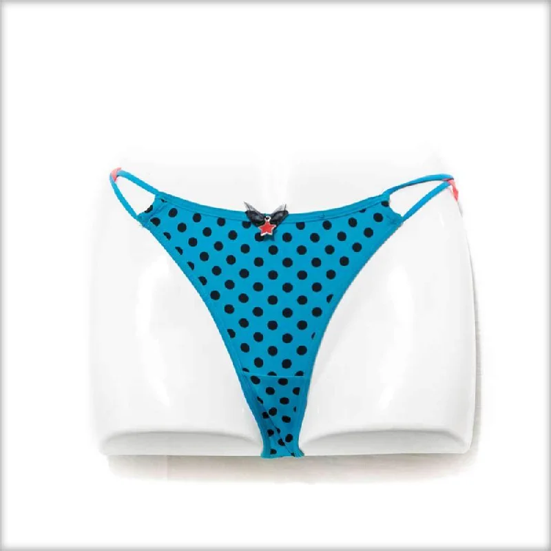 high waisted women panties for tummy controlFrench Blue Polka Dotted Bikini Panty