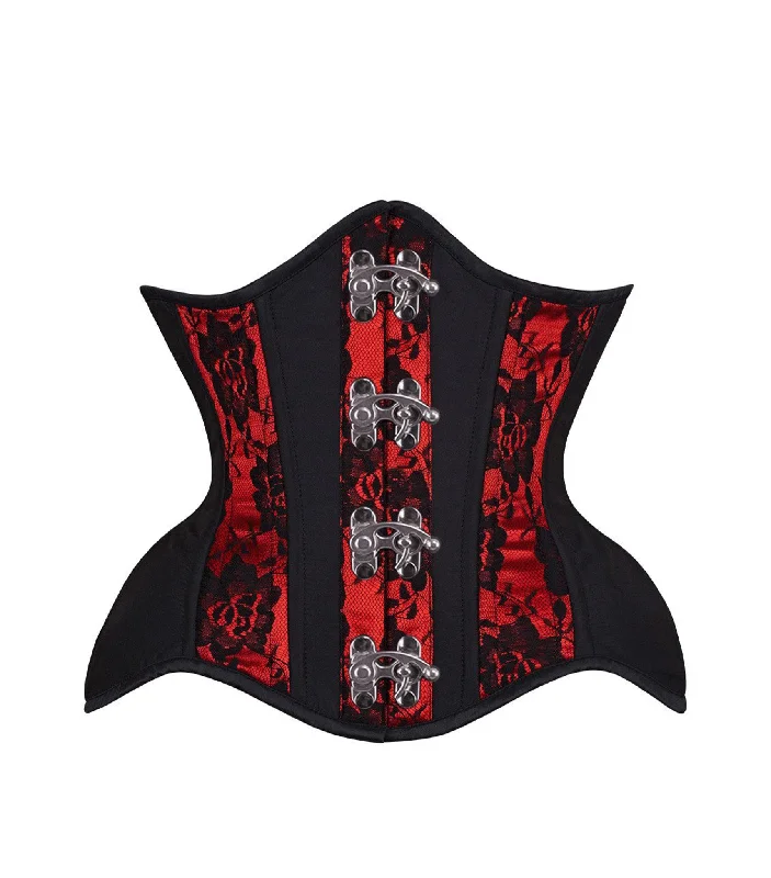 boned women bustiers and corsets structureHeidi Red Brocade Authentic Steel Boned Underbust  Waist Training Corset