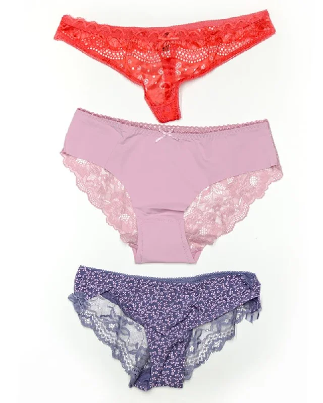 petite women sexy lingerie fitsPack of 3 Sexy Net Panty - Mix Colors & Designs