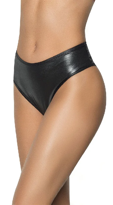 seamless thong - style swimwear for a smooth beach lookWet Look High Waist Ruched Back Panty