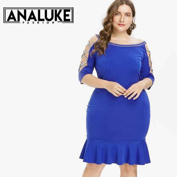 women sexy dresses for mambo competitionsPlus Size Boat Neck Mermaid Dress