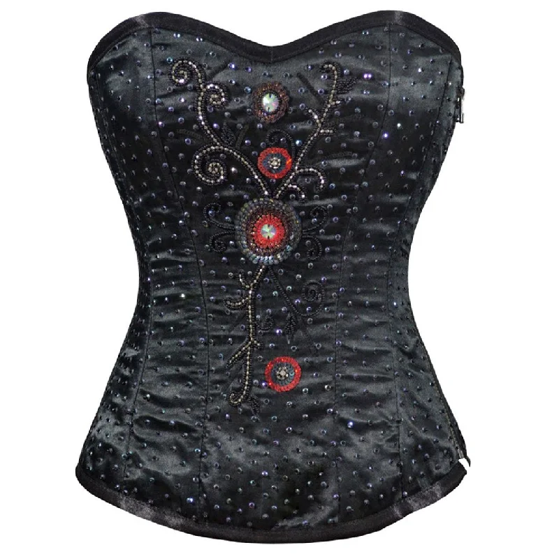 cheap women bustiers and corsets onlineRuby Front Close Sequined Overbust Corset