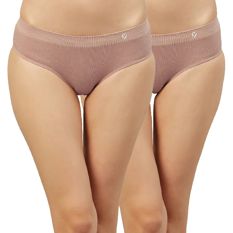 seamless silk - lined women briefs for a smooth and soft feelC9 Airwear Ribbed Panty - Nude - Pack of 2