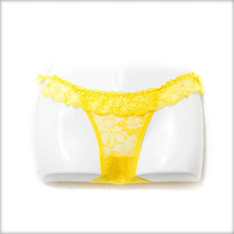 lace panties for women with a romantic touchFancy Net Panty Yellow