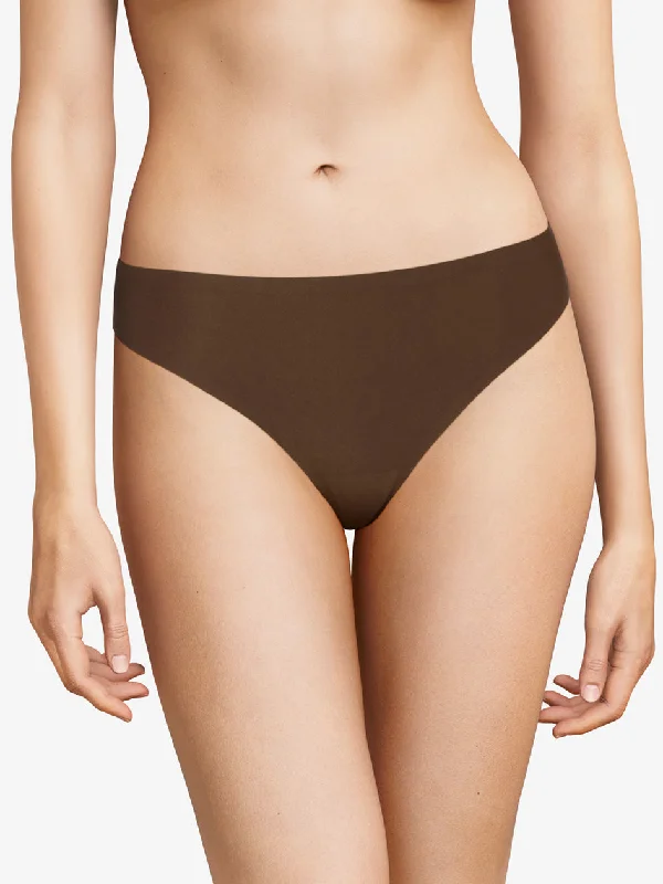 seamless thermal women thongs for added warmthChantelle Soft Stretch Thong in Walnut