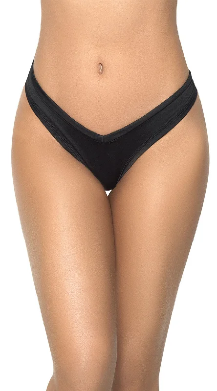 cotton - blend women thongs for breathable everyday wearTrendy High Leg Thong