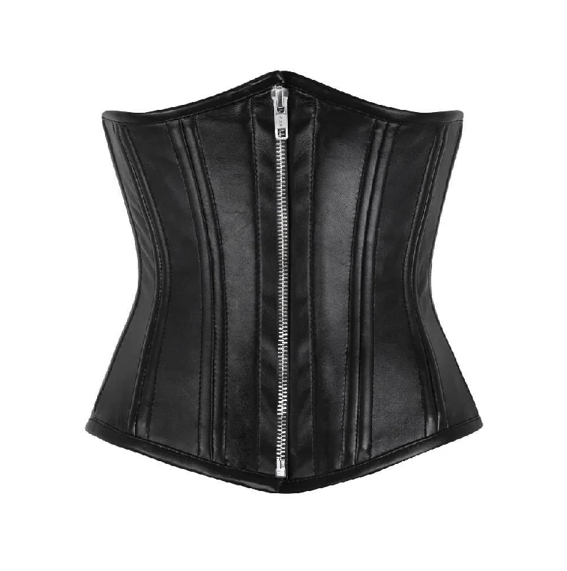 petite women bustiers and corsetsGenuine leather waist training underbust steel boned corset