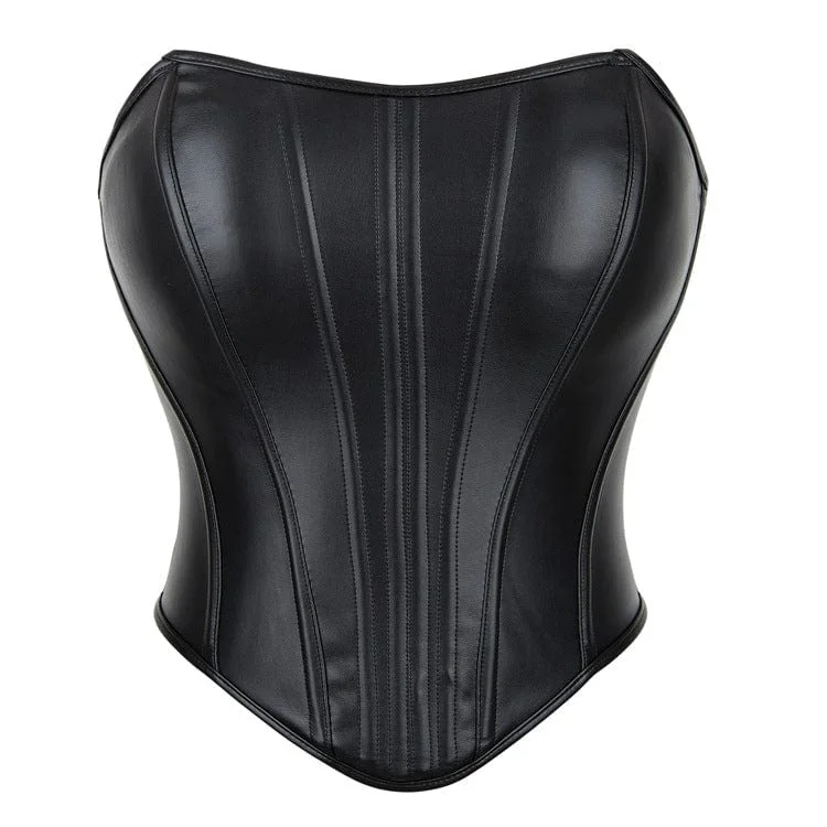 evening wear women bustiers and corsetsWomen's Punk Faux Leather Side Zipper Overbust Corset