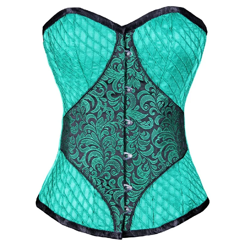 affordable women bustiers and corsetsPintex Satin Brocade Diamond Green Authentic Overbust Corset