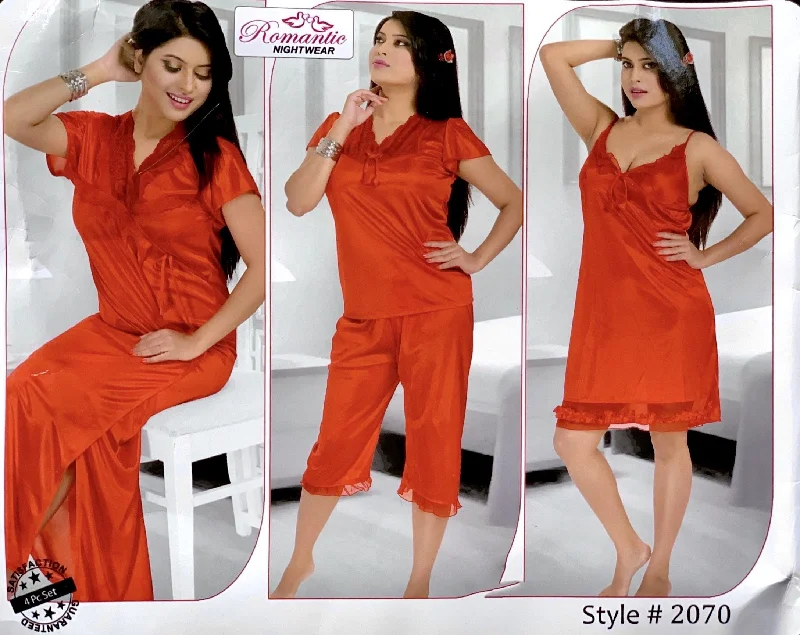 strapless women sexy lingerie optionsRomantic Nightwear - 4Pcs Bridal Nighty Sets - 2070 - Short Nighty with Gown & Sexy Pajama Set