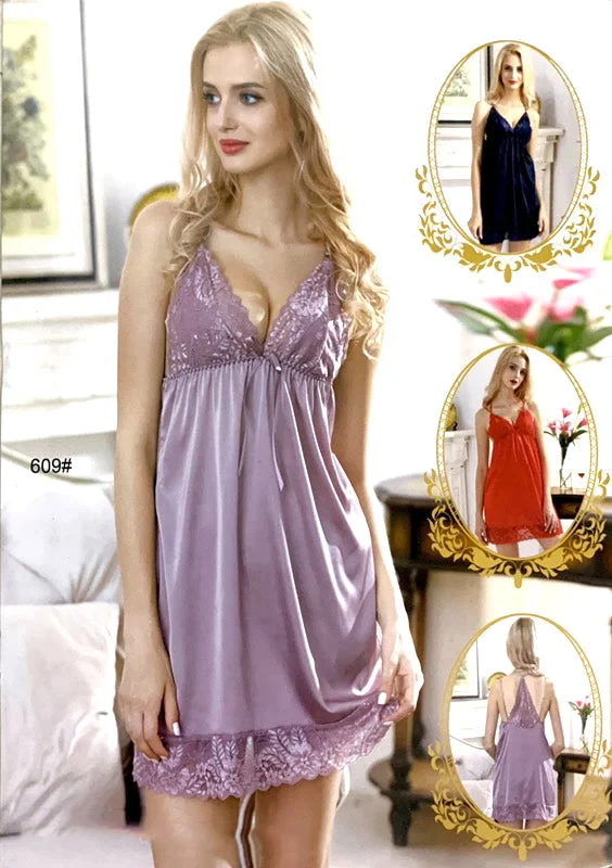 office to evening women sexy lingerie transitions2 Pcs Sexy Short Nighty With Panty - 609